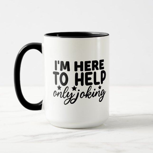 Funny hilft beim Jokergeschäft Tasse (Links)