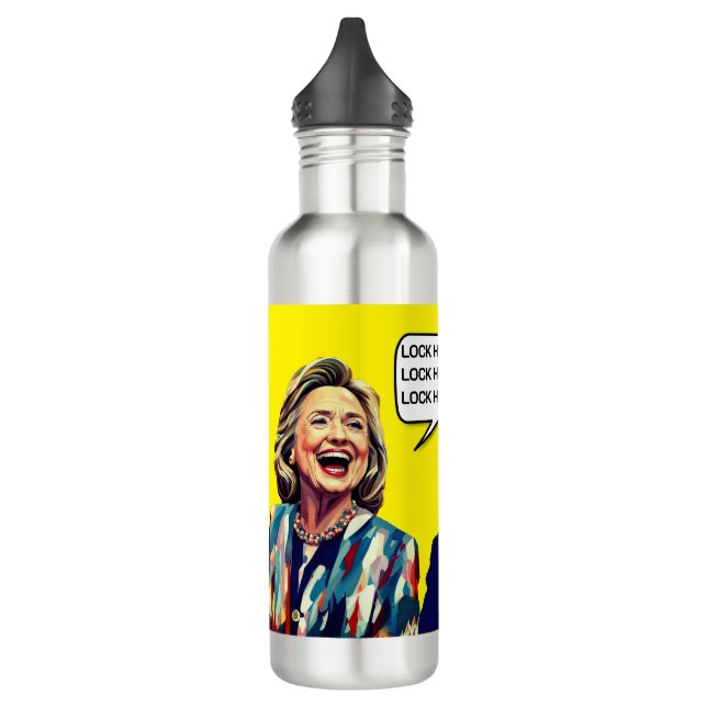 Funny Hillary sagt, sperrt Trump auf Edelstahlflasche (Links)
