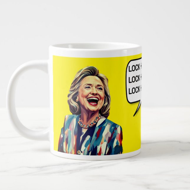 Funny Hillary sagt, sperrt Trump auf Jumbo-Tasse (Links)
