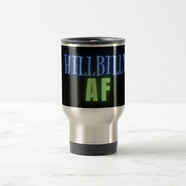 Funny Hillbilly AF Neon Reisebecher (Mittel)