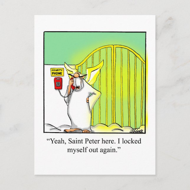 Funny Himmlisch Spaß Postcard Postkarte (Vorderseite)