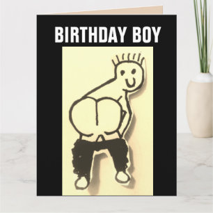 FUNNY HINTERN MOONED BIRTHDAY BOY OVERSIZED CARD KARTE