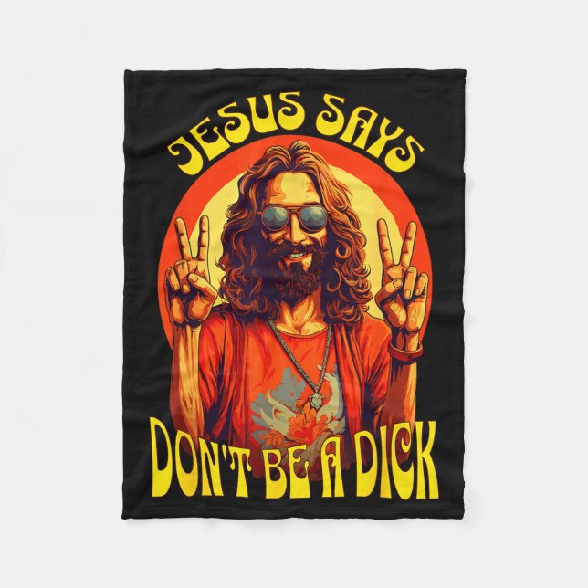 Funny Hipe Jesus Don't Be A  Fleecedecke (Vorderseite)