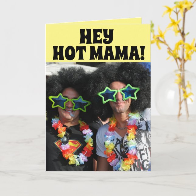 FUNNY HIPPIE BIRTHDAY CARD FÜR SIE KARTE (Gelbe Blume)