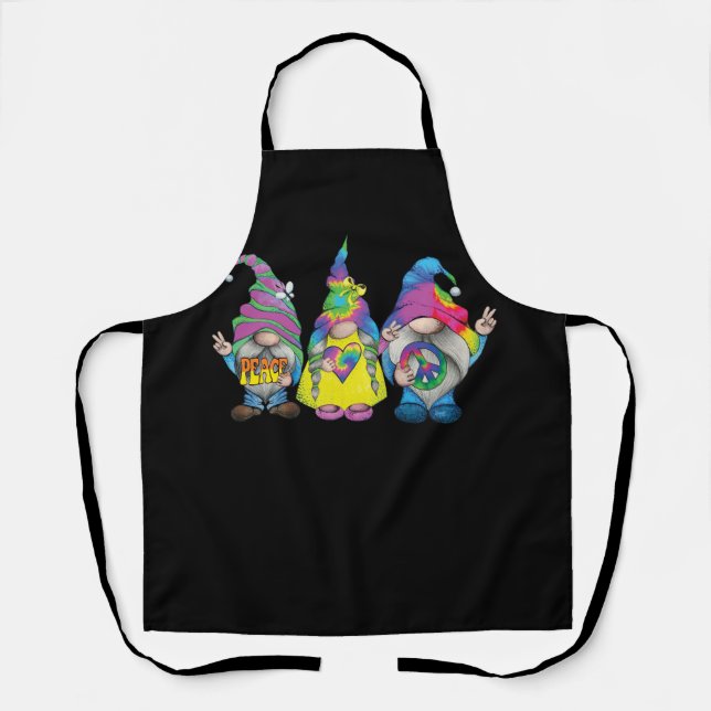 Funny Hippie Gnome Peace Sign Gnomes Lovers Men Wo Schürze (Vorderseite)
