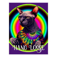 Funny Hippie Sphynx Cat