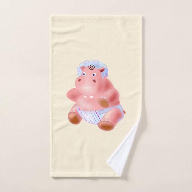 Funny Hippo Badetücher Badhandtuch Set (Handtuch)