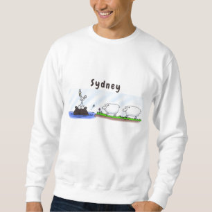 Funny hippo birdie zwei schafe sweatshirt