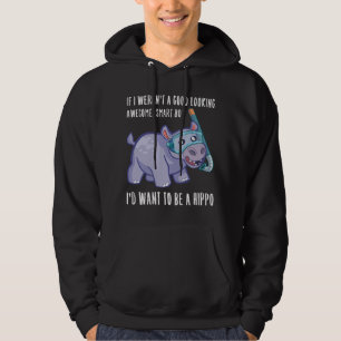 Funny Hippo Boy Lover Hippopotamus Quote Sprichwor Hoodie
