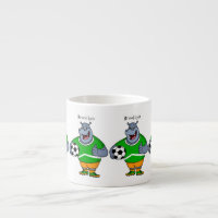 Funny Hippo Fußballspieler Cartoon Illustration