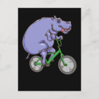 Funny Hippo Reiten Fahrrad Hippopotamus Kinder Hip
