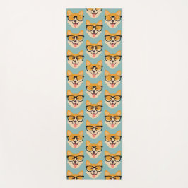 Funny Hipster Corgi Pattern Yogamatte