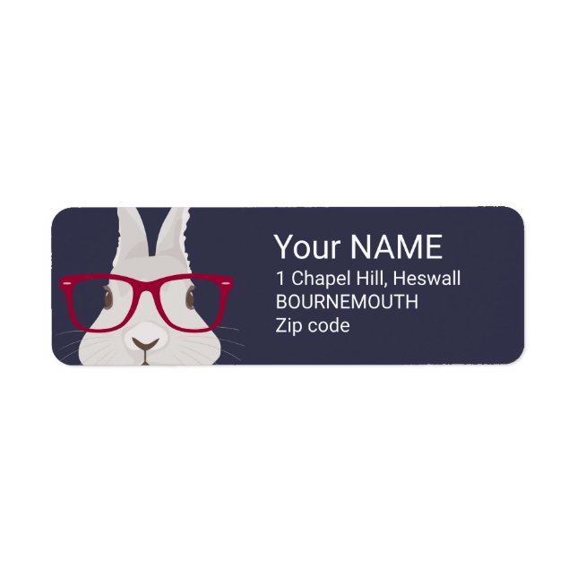 Funny Hipster Osterhase mit roten Felgenbrillen (Vorne)