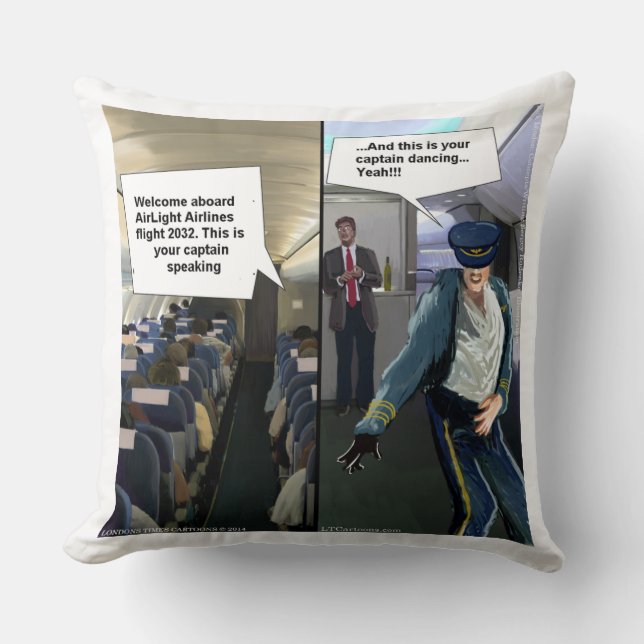 Funny Hipster Pilot Großes Baumwollkissen Kissen (Vorderseite)