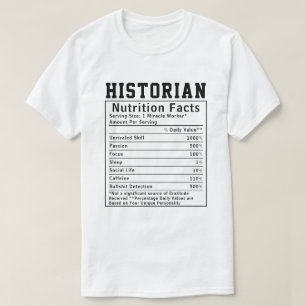 Funny Historian Nutrition Fakten Mitarbeiter Mitar T-Shirt