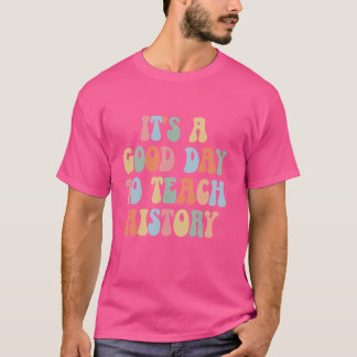 Funny History Teacher Women Groovy Design zurück T-Shirt