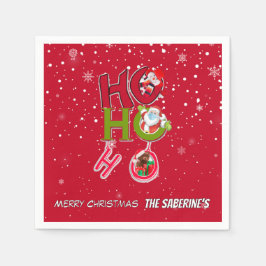 Funny HO HO HO Retro Christmas Holiday Serviette