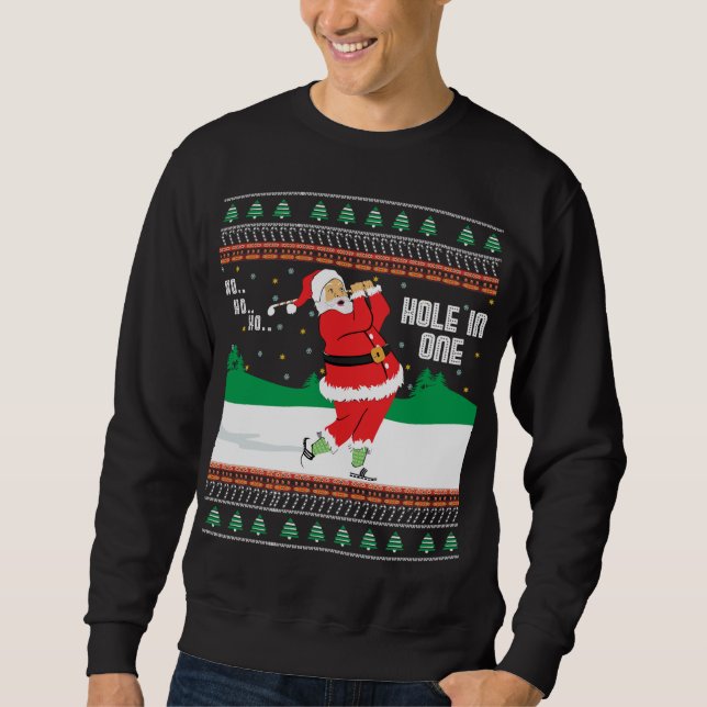 Funny Ho Ho Ho Ugly Santa Golf Weihnachtskraut J Sweatshirt (Vorderseite)