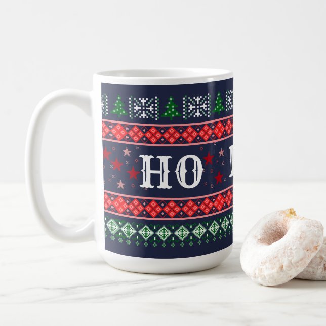 Funny HO HO NO Christmas Curmudgeon's Kaffeetasse (Mit Donut)