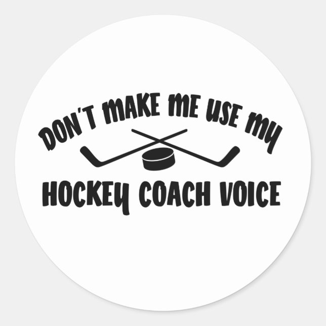 Funny Hockey Coach Runder Aufkleber (Vorderseite)