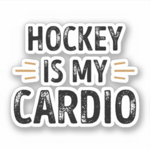 Funny Hockey ist mein Cardio - Sportgeschenk Aufkleber