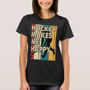 Funny Hockey macht mich glücklich Eishockey Frisbe T-Shirt