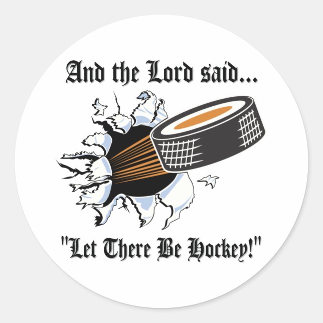 Funny Hockey Runder Aufkleber (Vorderseite)