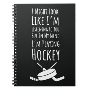 Funny Hockey Team gibt Sportspieler Spaß Sprichwor Notizblock
