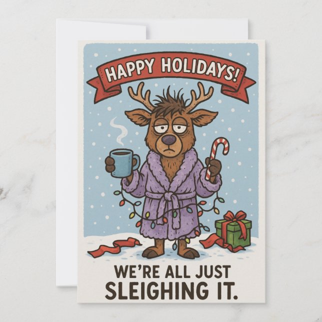 Funny Holiday Card. Feiertagskarte (Vorderseite)