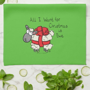 Funny Holiday Niedliche Schafe Weihnachten Cartoon Geschirrtuch