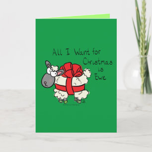 Funny Holiday Niedliche Schafe Weihnachten Cartoon Karte