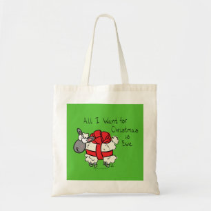 Funny Holiday Niedliche Schafe Weihnachten Cartoon Tragetasche