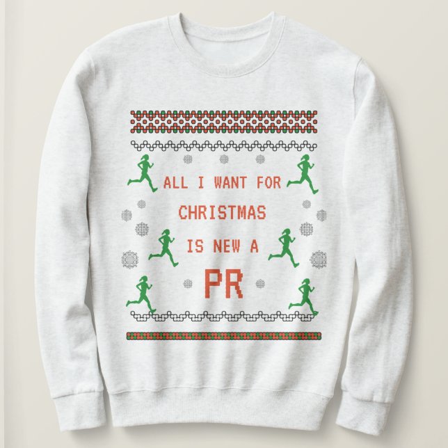 Funny Holiday Runner Geschenk, Weihnachts-Running Sweatshirt (Design vorne)
