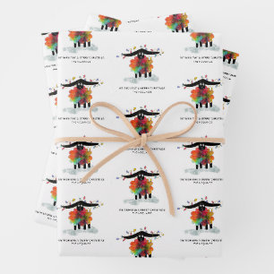 Funny Holiday Shee mit Lights Personalisiert Geschenkpapier Set