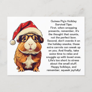 Funny Holiday Survival Tipps für eine Guinea Postkarte