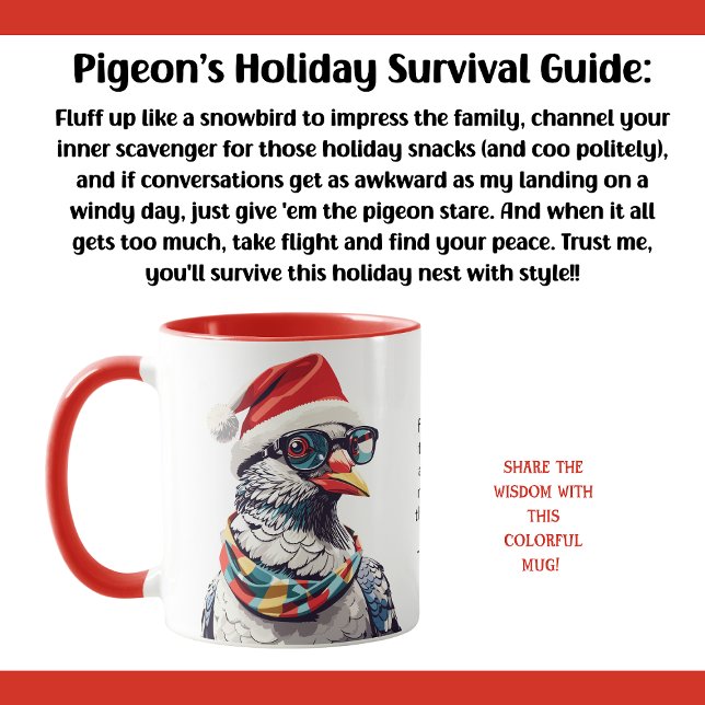 Funny Holiday Survival Tipps für eine Taube Tasse (Von Creator hochgeladen)