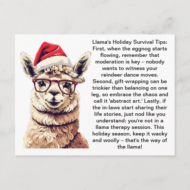 Funny Holiday Survival Tipps für einen erholsamen  Postkarte (Vorderseite)