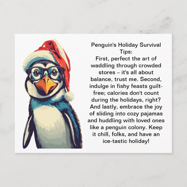 Funny Holiday Survival Tipps für Ihren Urlaub Postkarte (Vorderseite)