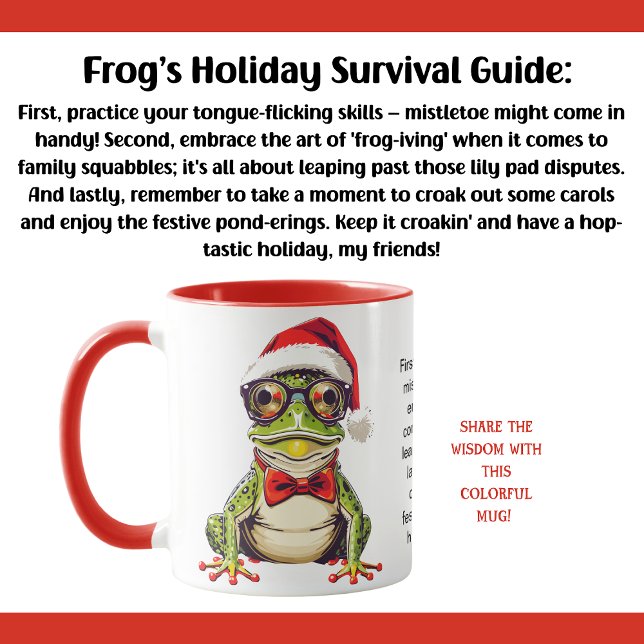 Funny Holiday Survival Tipps vom Frosch Tasse (Von Creator hochgeladen)