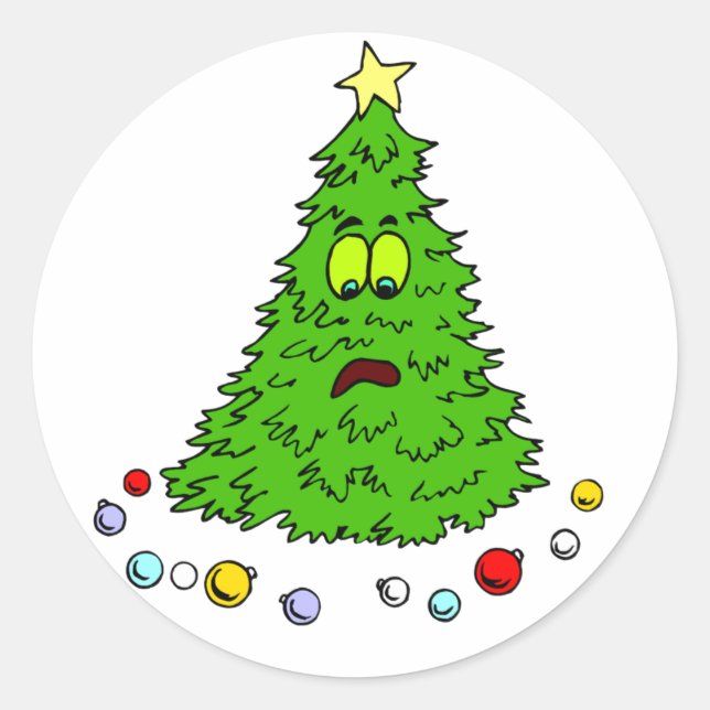 Funny Holiday Weihnachten Jahreszeit Grußaufkleber Runder Aufkleber (Vorderseite)