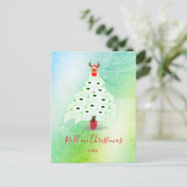 Funny Holiday Weihnachts-Toilette Roll Tree Green Postkarte