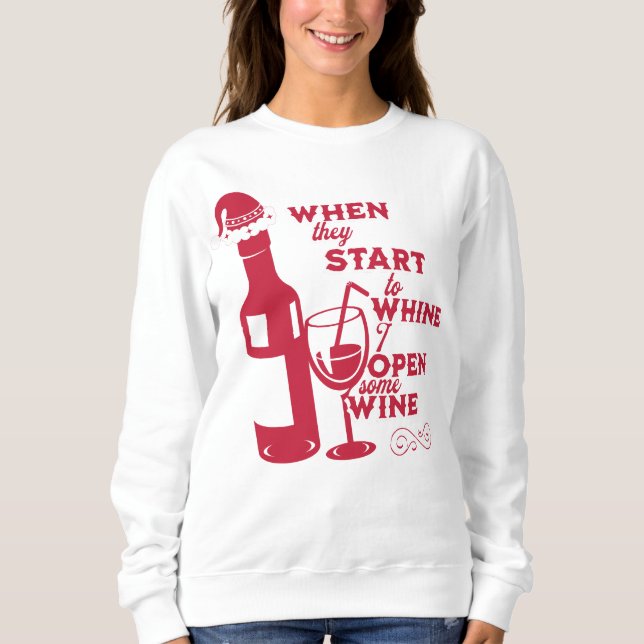 Funny Holiday Wine Club Sweatshirt (Vorderseite)