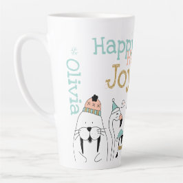 Funny Holiday Winter Tiere glücklich Milchtasse