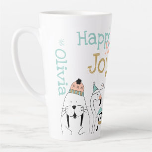 Funny Holiday Winter Tiere glücklich Milchtasse
