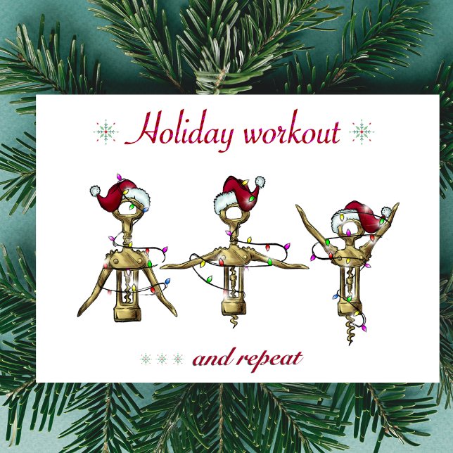 Funny Holiday Workout Weihnachtskarte Karte (Von Creator hochgeladen)