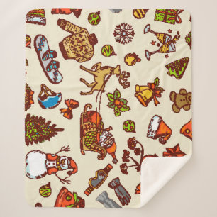 Funny Holidays Vintage Weihnachten Icons Sherpadecke