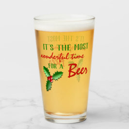 Funny Holly Jolly Red Berries Green Blätter Glas