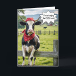 Funny Holstein Kuh zum 55. Geburtstag Karte<br><div class="desc">Eine Holsteinkuh mit roter Bandane steht auf einem Holzzaun in einer üppig grünen Wiese zum 55. Geburtstag.</div>
