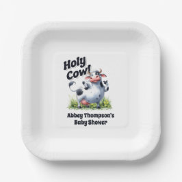 Funny Holy Cow Baby Shower Pappteller