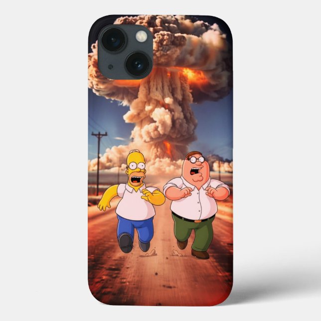 Funny Homer & Peter Nuklear Mushroom Cloud Case-Mate iPhone Hülle (Rückseite)